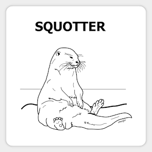 Squotter, Black on White Magnet